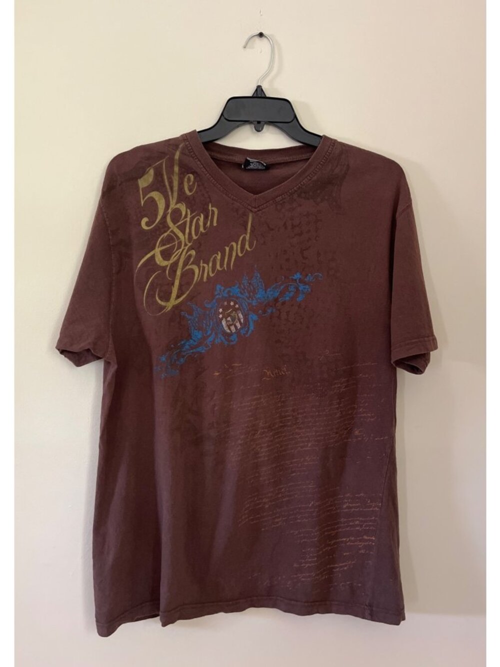 Mecca Mens 2XLarge Brown Short Sleeve T-Shirt 5ive Star Band